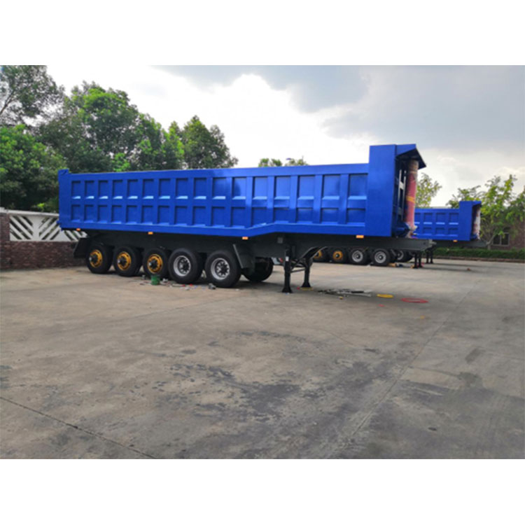 Femakslet dump semitrailer