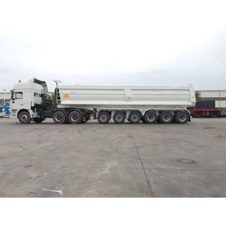 Seksakslet dump semitrailer